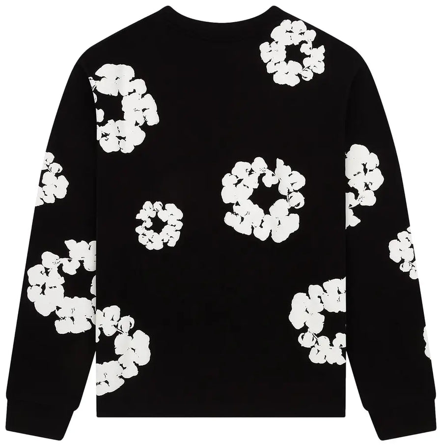 Denim Tears Long-Sleeve Wreath Tee Black