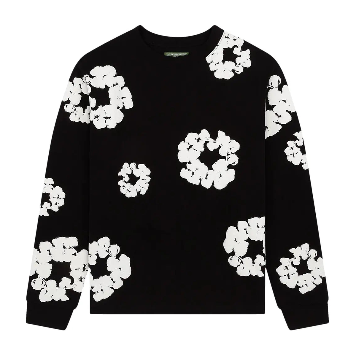 Denim Tears Long-Sleeve Wreath Tee Black