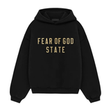 Essentials Black Gold Fleece Hoodie