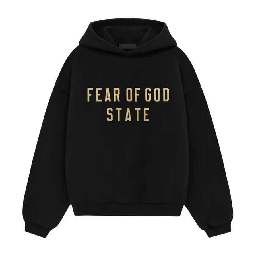 Essentials Black Gold Fleece Hoodie