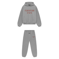 Essentials Long Set Dark Heather Fleece
