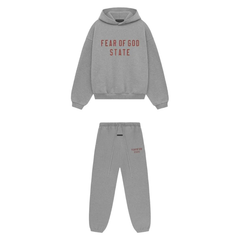 Essentials Long Set Dark Heather Fleece