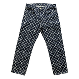 Louis Vuitton tmavomodré monogramové džíny Kim Jones