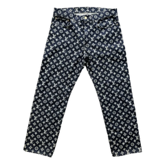 Louis Vuitton tmavomodré monogramové džíny Kim Jones
