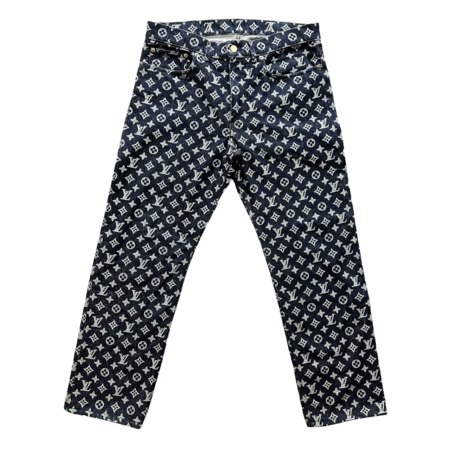 Louis Vuitton Navy Blue Kim Jones Monogram Jeans