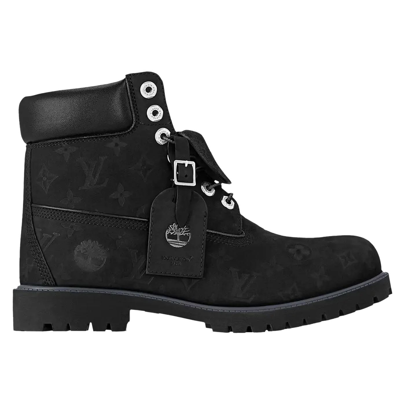 Louis Vuitton Timberland 6" kotníkové boty, černé monogram