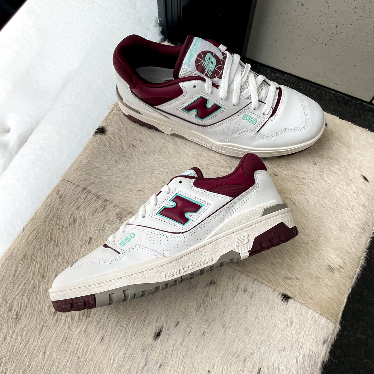 New Balance 550 Burgundy Cyan
