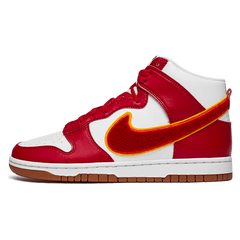 Nike Dunk High Chenille Swoosh White Gym Red