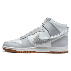 Nike Dunk High Retro Chenille Swoosh White Grey