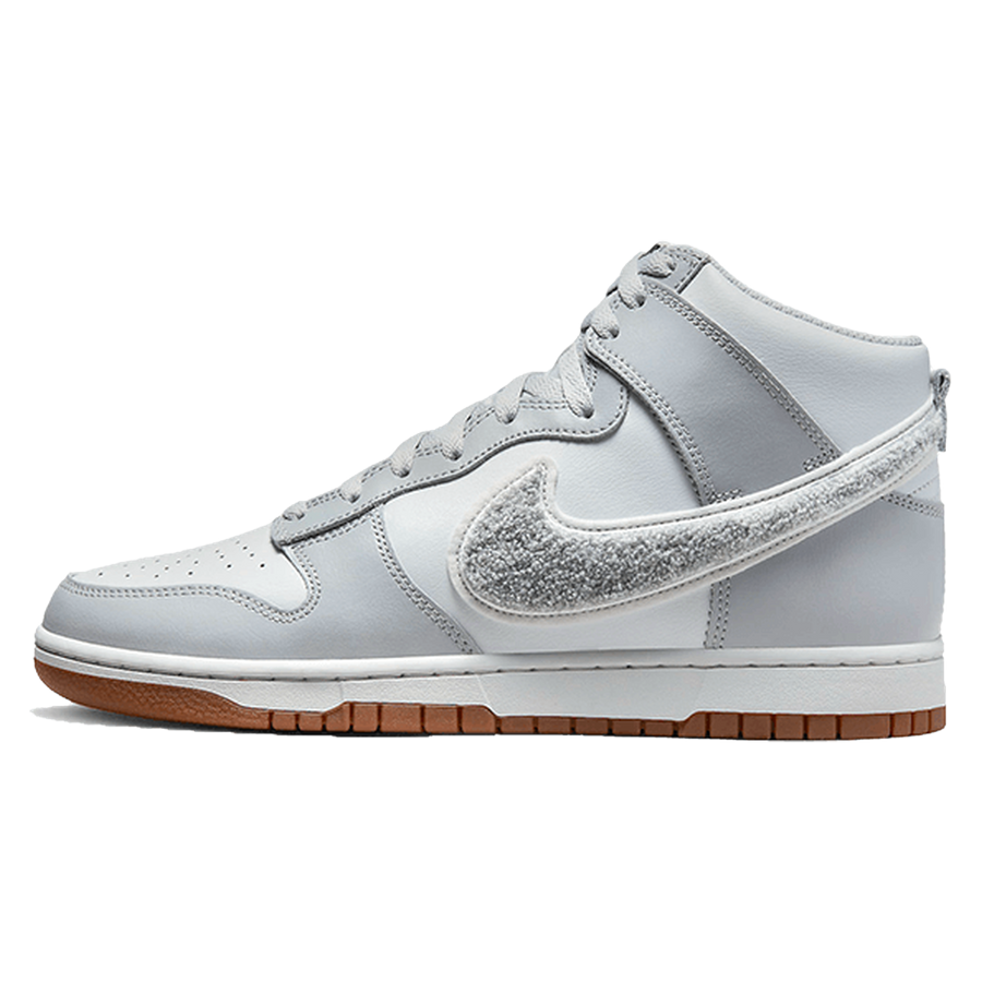 Nike Dunk High Retro Chenille Swoosh White Grey