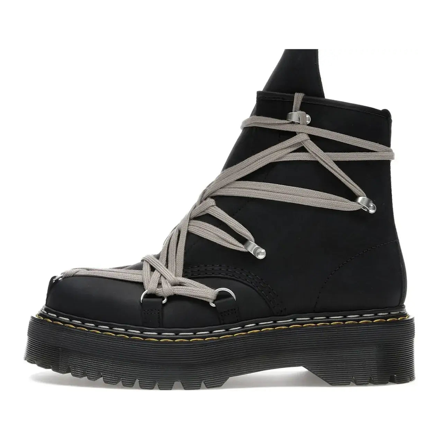 Rick Owens DRKSHDW x Dr Martens 1460 Quad Sole Mega Lace Boot Black