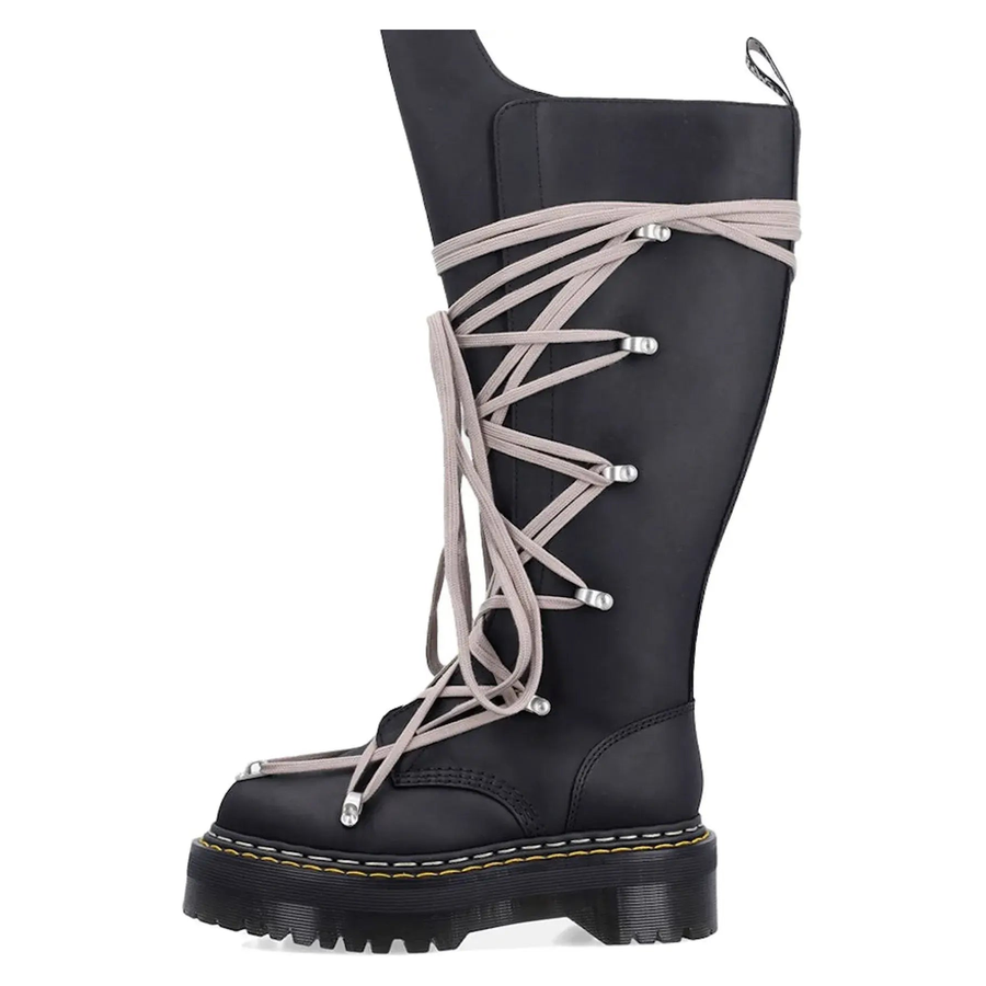Rick Owens DRKSHDW x Dr Martens 1460 Quad Sole Pentalace Boot Black