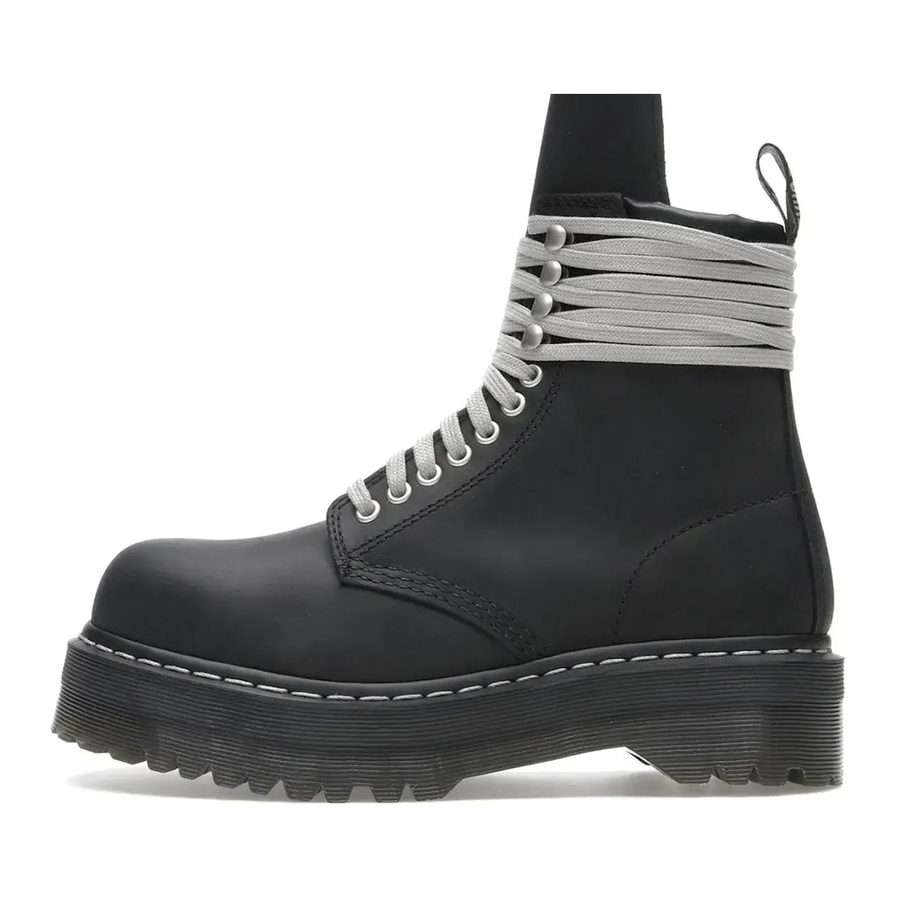 Rick Owens DRKSHDW x Dr Martens 1460 Quad Sole Steel Toe Boot Black