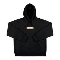Supreme Burberry Box Logo Hoodie Black