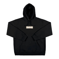 Supreme Burberry Box Logo Hoodie Black