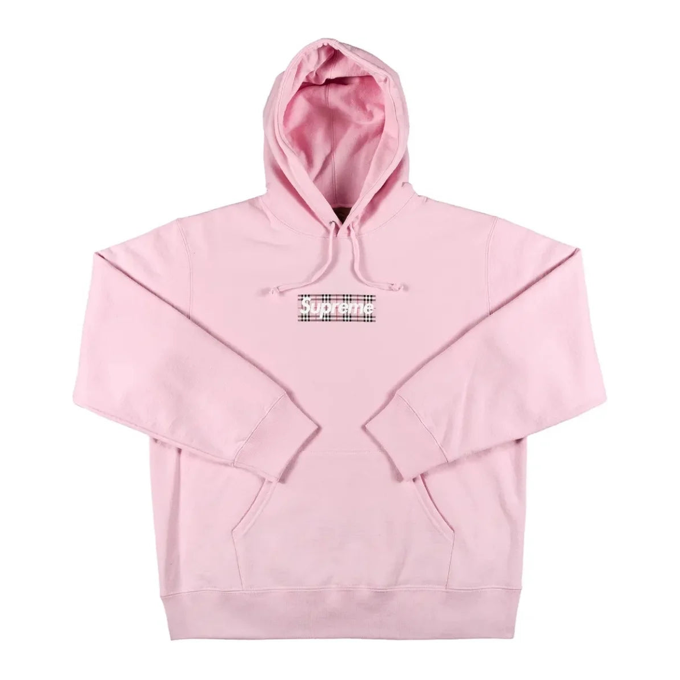 Supreme Burberry Box Logo Hoodie Light Pink