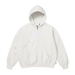 Supreme Maison Margiela Box Logo Zip Up Hoodie White