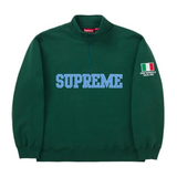 Supreme Milan Shop Flag Half Zip Pullover Green