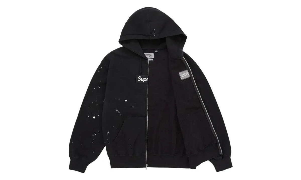 Supreme MM6 Maison Margiela Box Logo mikina na zip s kapucí černá