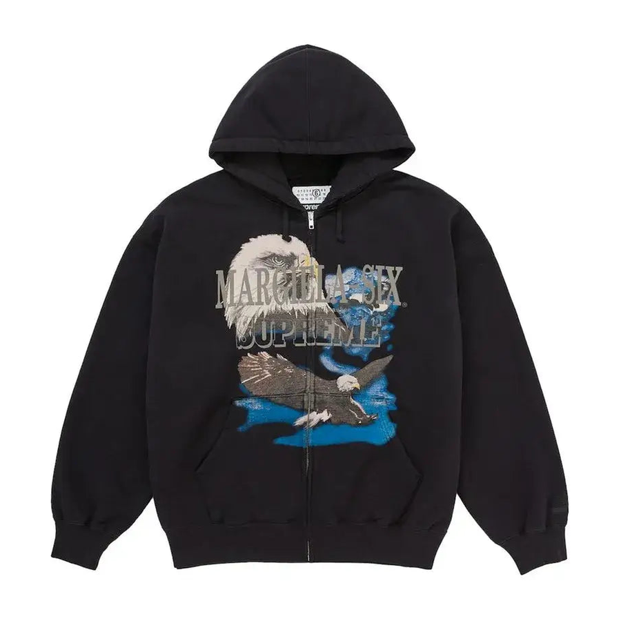Supreme MM6 Maison Margiela Eagle Zip Up Hooded Sweatshirt Black
