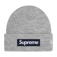 Supreme New Era Box Logo Beanie Grey