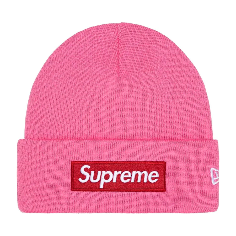 Supreme New Era Box Logo Beanie Magenta