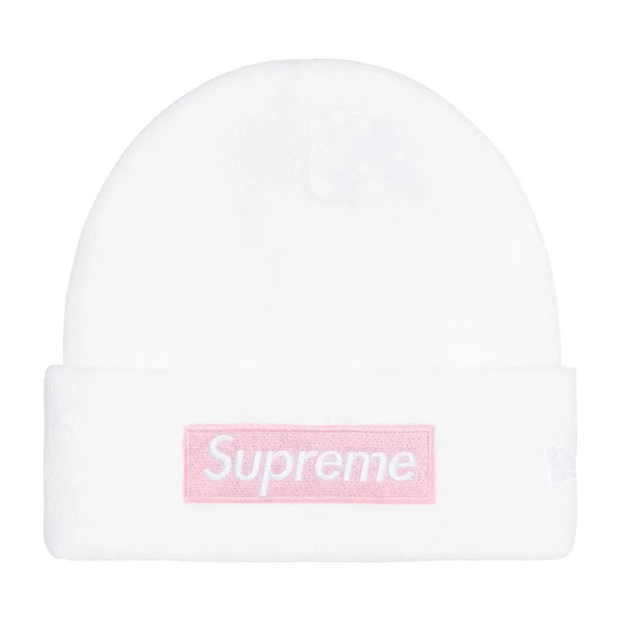 Supreme New Era Box Logo Beanie White