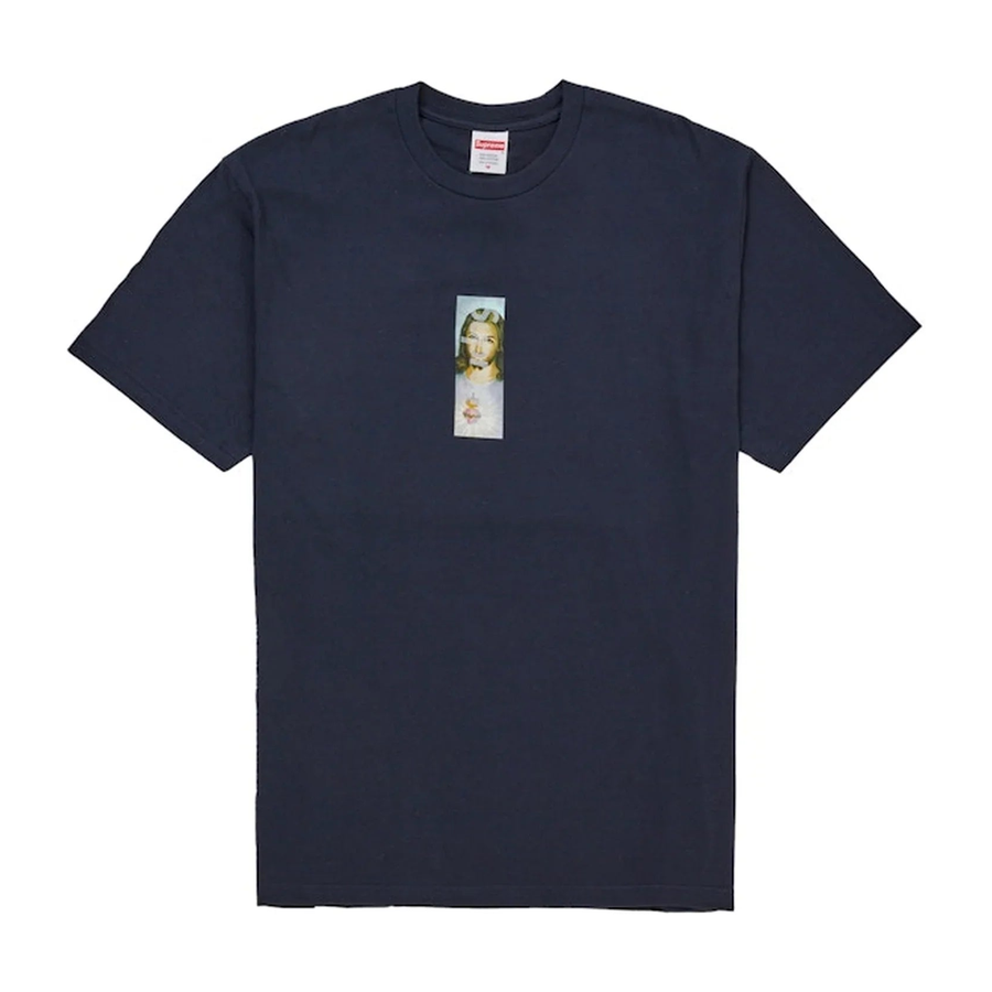 Supreme Prayer Card Box Logo Tee Navy