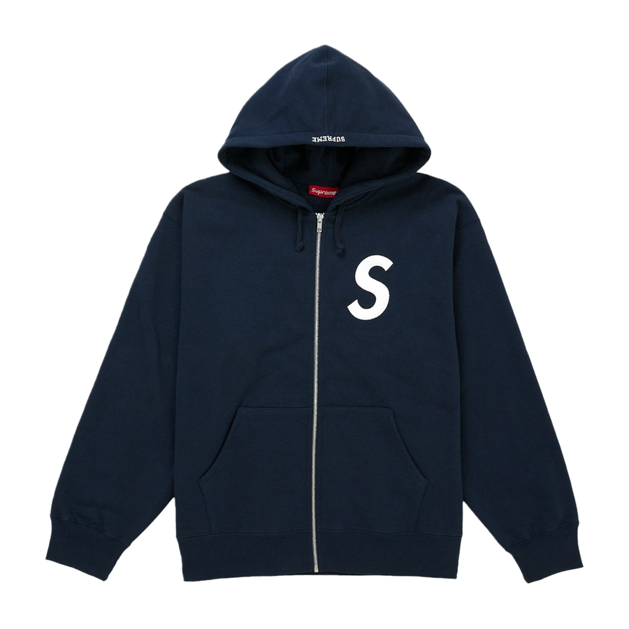 Supreme S Logo Zip Up Hooded Sweatshirt (FW25) Navy