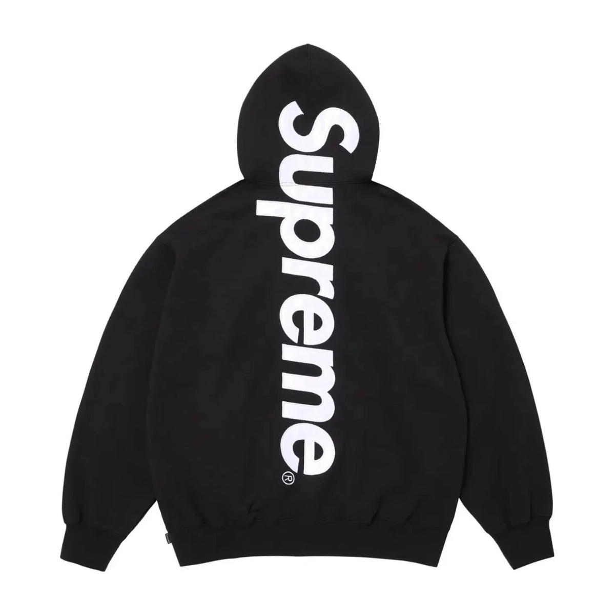 Supreme Satin Applique Hooded Sweatshirt (SS26) Black