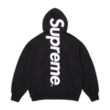 Supreme Satin Applique Hooded Sweatshirt (SS26) Black