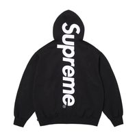 Supreme Satin Applique Hooded Sweatshirt (SS26) Black