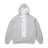 Supreme Satin Applique Hooded Sweatshirt (SS26) Heather Grey