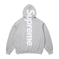 Supreme Satin Applique Hooded Sweatshirt (SS26) Heather Grey