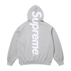 Supreme Satin Applique Hooded Sweatshirt (SS26) Heather Grey
