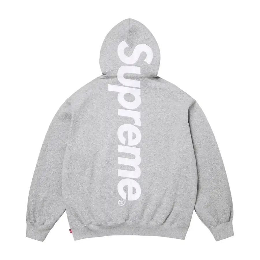 Supreme Satin Applique Hooded Sweatshirt (SS26) Heather Grey