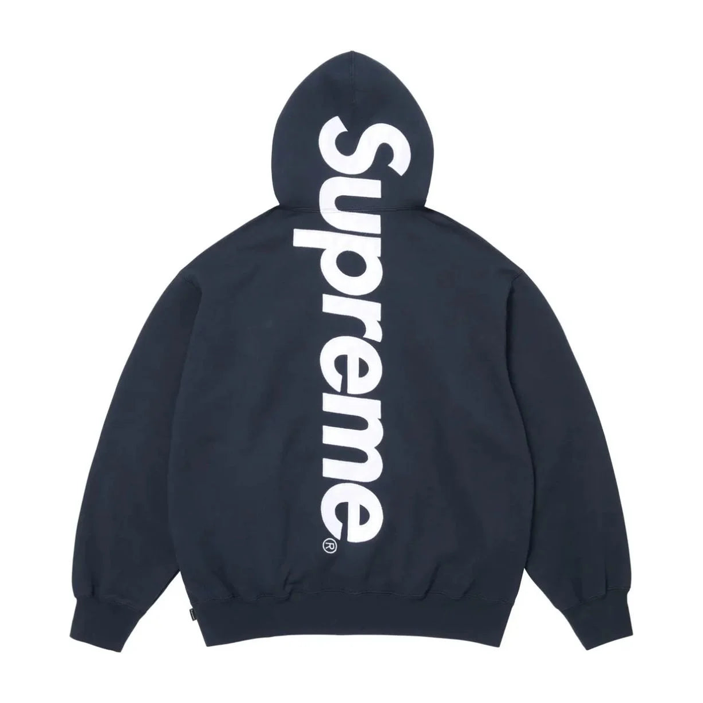Supreme Satin Applique Hooded Sweatshirt (SS26) Washed Navy