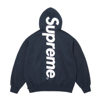 Supreme Satin Applique Hooded Sweatshirt (SS26) Washed Navy