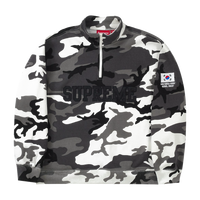 Supreme Seoul Shop Flag Half Zip Pullover Snow Camo