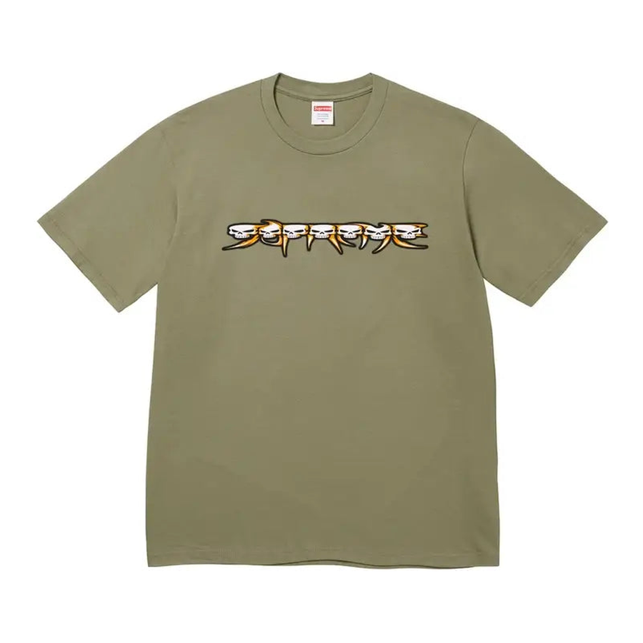 Supreme Skulls Spellout Tee Light Olive
