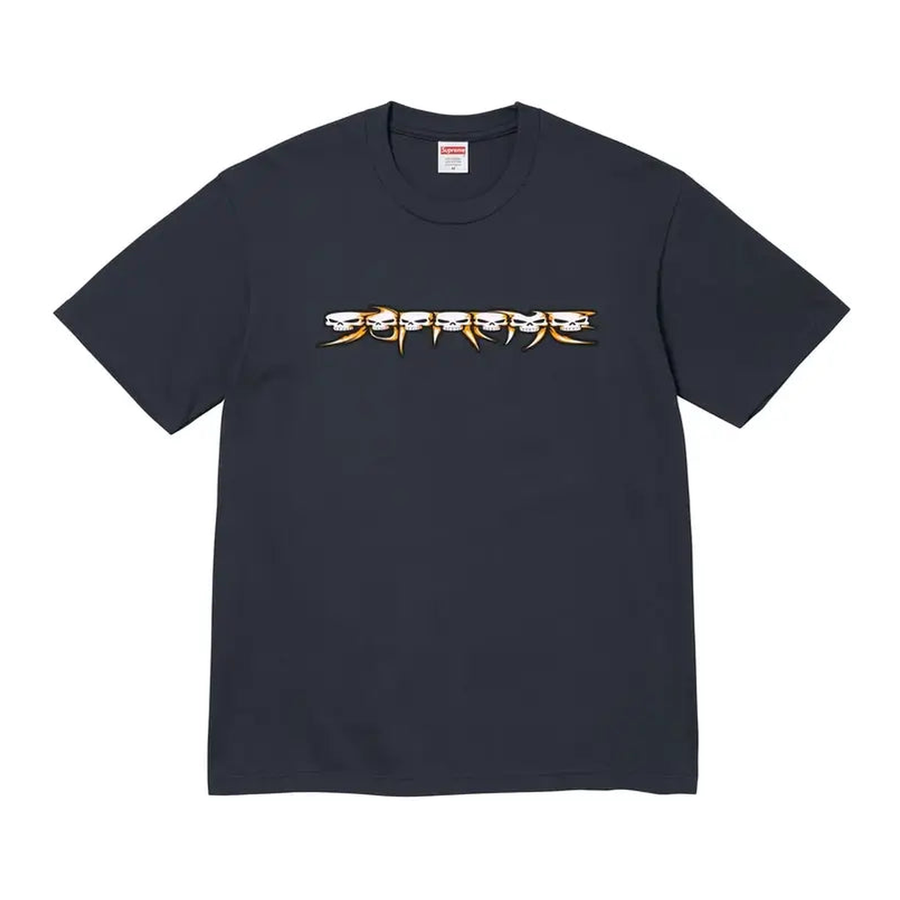 Supreme Skulls Spellout Tee Navy