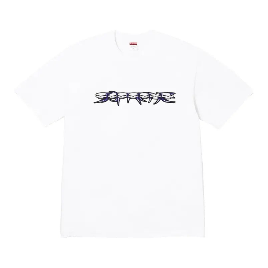 Supreme Skulls Spellout Tee White