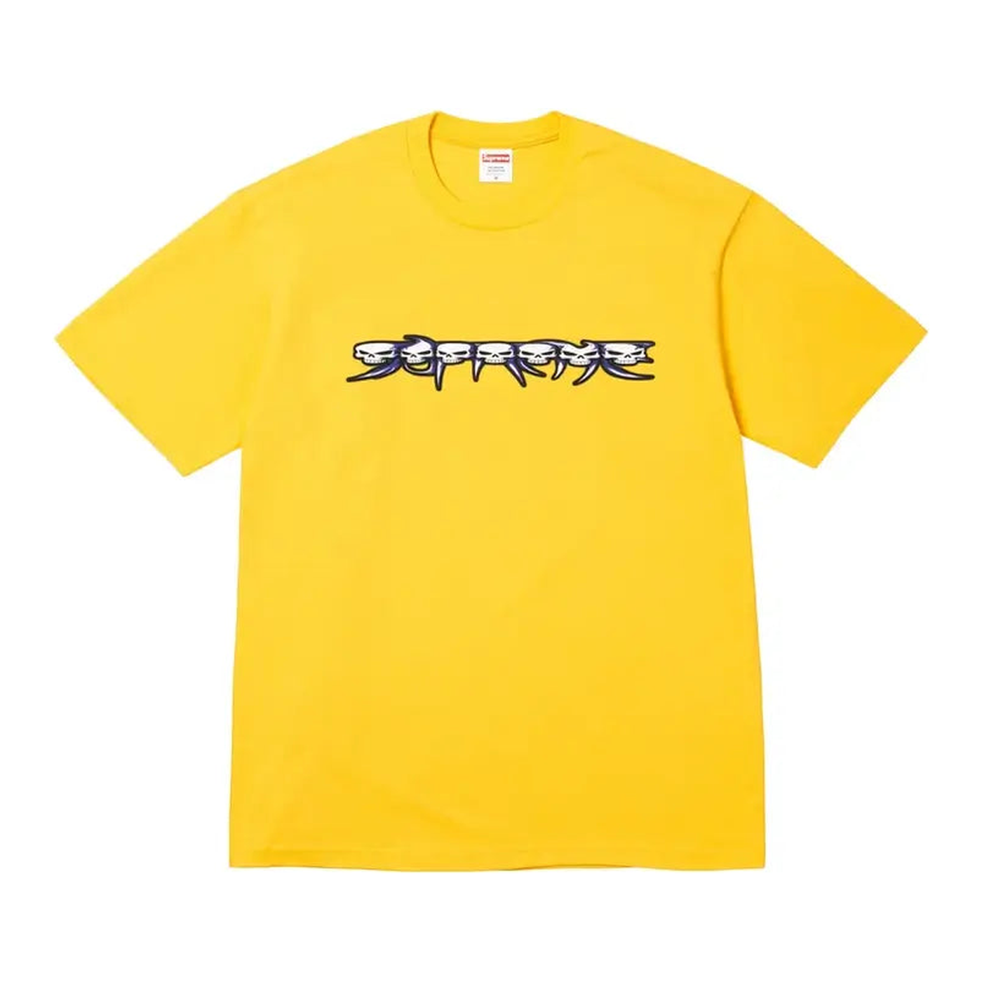 Supreme Skulls Spellout Tee Yellow