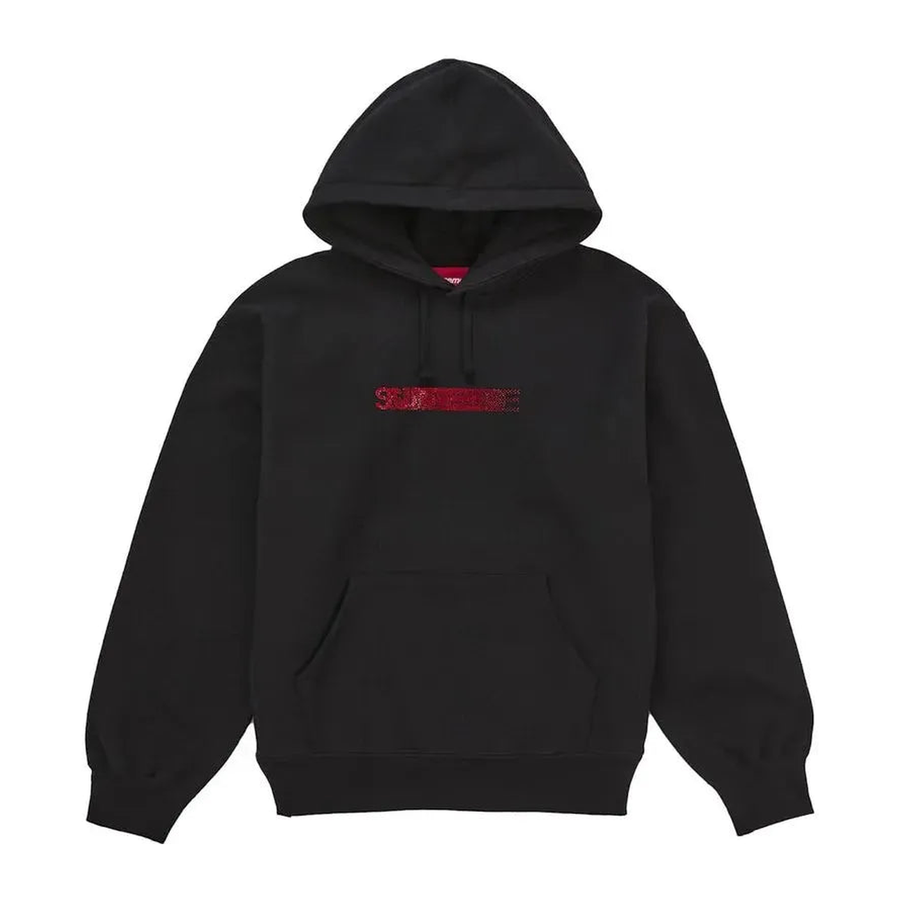 Supreme Swarovski Motion Logo Hooded Sweatshirt Black