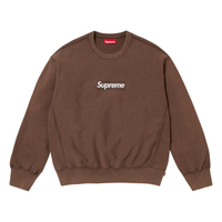 Supreme Washed Box Logo Crewneck Brown