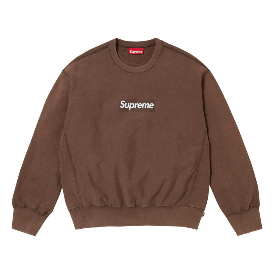 Supreme Washed Box Logo Crewneck Brown