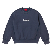 Supreme Washed Box Logo Crewneck Navy