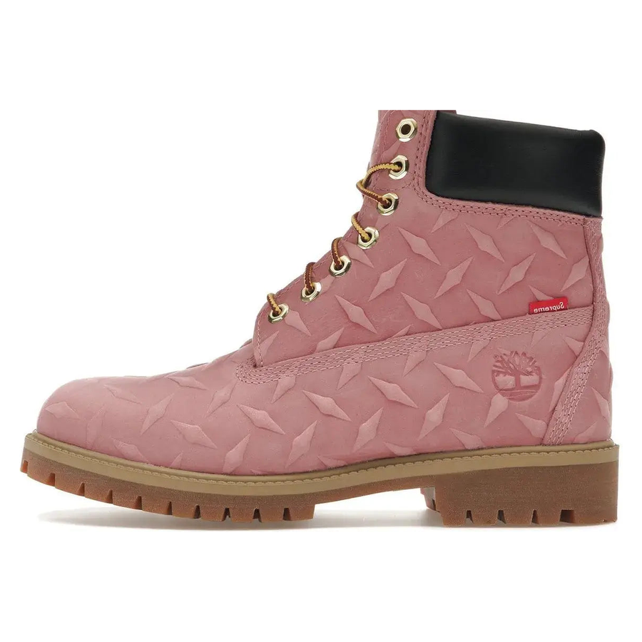 Supreme x Timberland 6' Premium Waterproof Boot Diamond Plate Pink