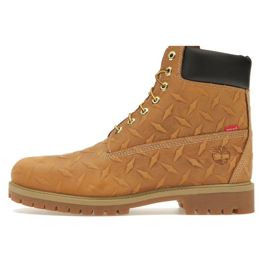Supreme x Timberland 6' Premium Waterproof Boot Diamond Plate Wheat
