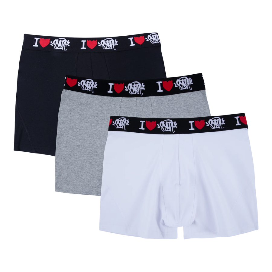 Synaworld 3PACK Boxers I Love Syna – Black/White/Grey